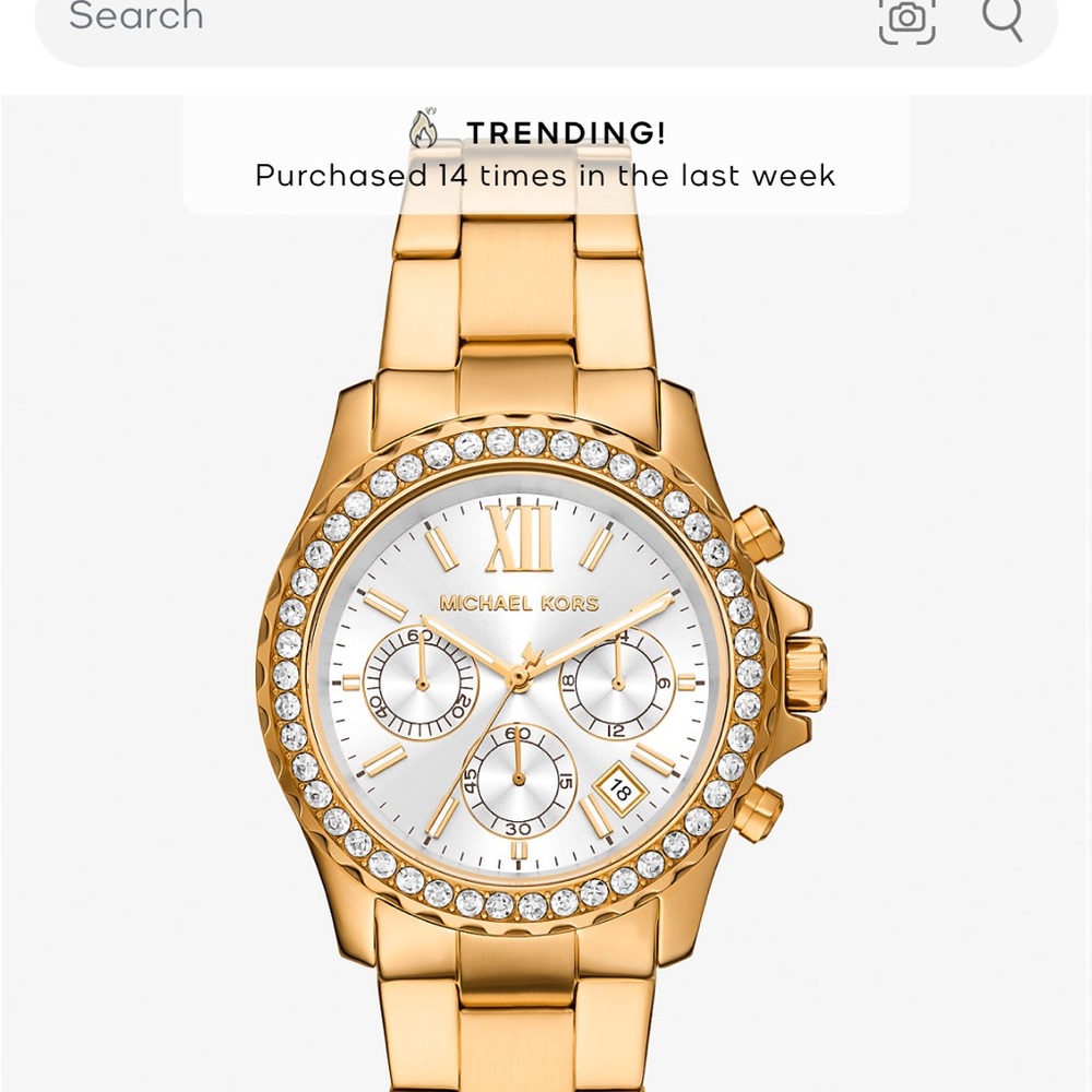 Oversized Everest Pavé Gold-Tone Watch
